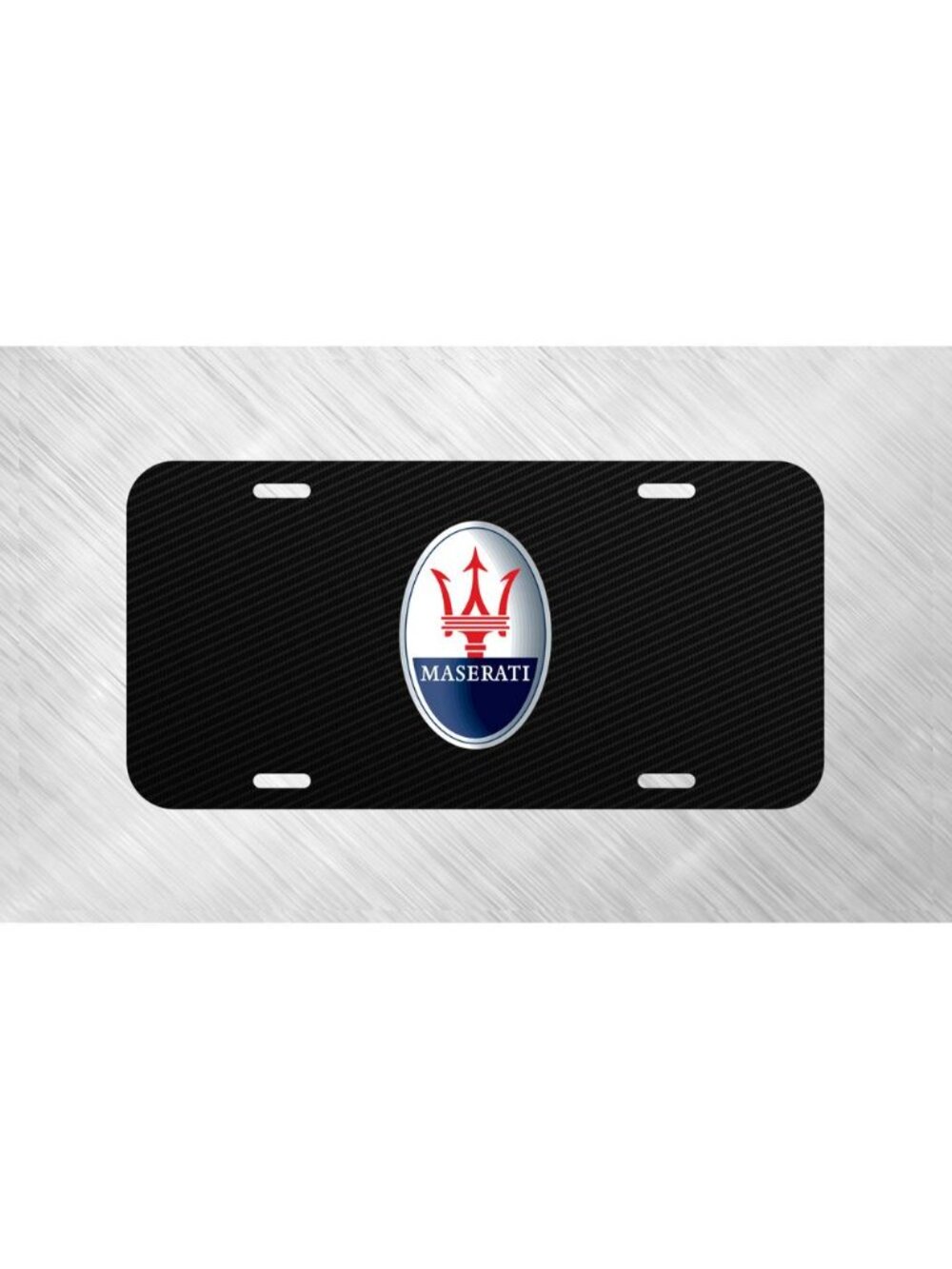 Simulated Carbon Maserati License Plate Auto Car Tag